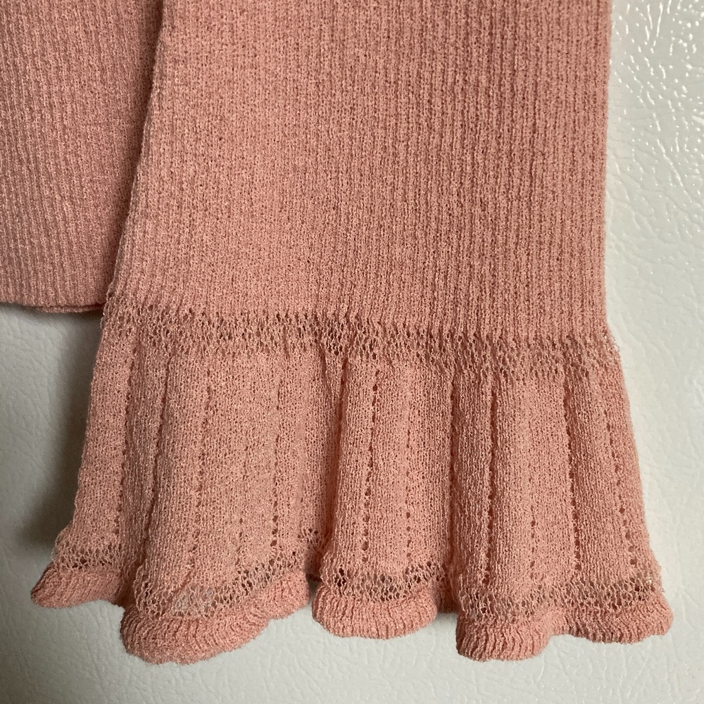 Peach Max Studio Flutter Sleeve Cardigan Sweater - image 6